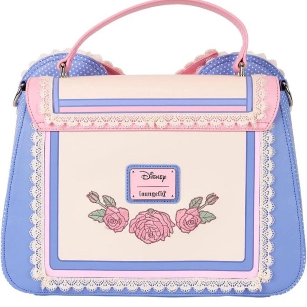 Loungefly Disney Minnie Mouse Floral & Lace Crossbody Bag With Matching Wallet - Picture 3 of 8